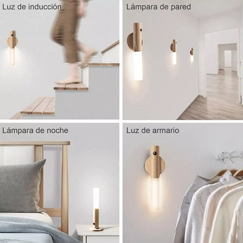 PACK X2 Luz LED De Pasillo Color Madera