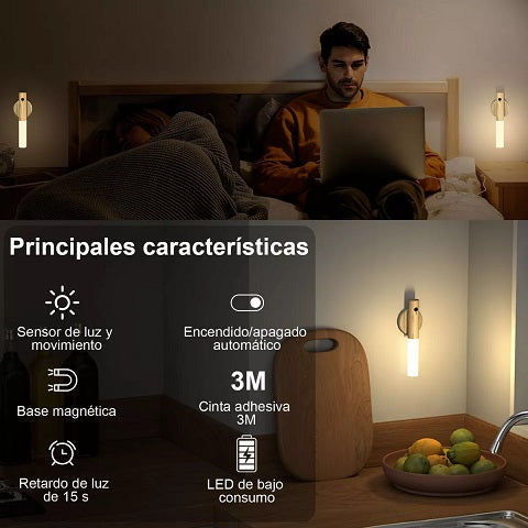 PACK X2 Luz LED De Pasillo Color Madera